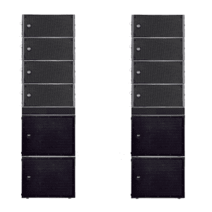 RCF Line Array Stack XL (8 top + 4 sub + 2 flybar)