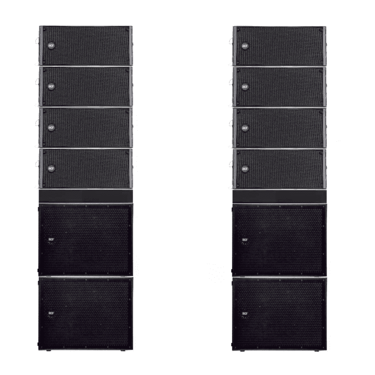 RCF Line Array Stack XL (8 top + 4 sub + 2 flybar)